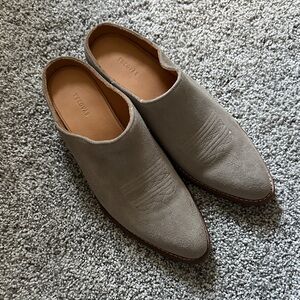 Tecovas Gray Suede Slip-On Mules